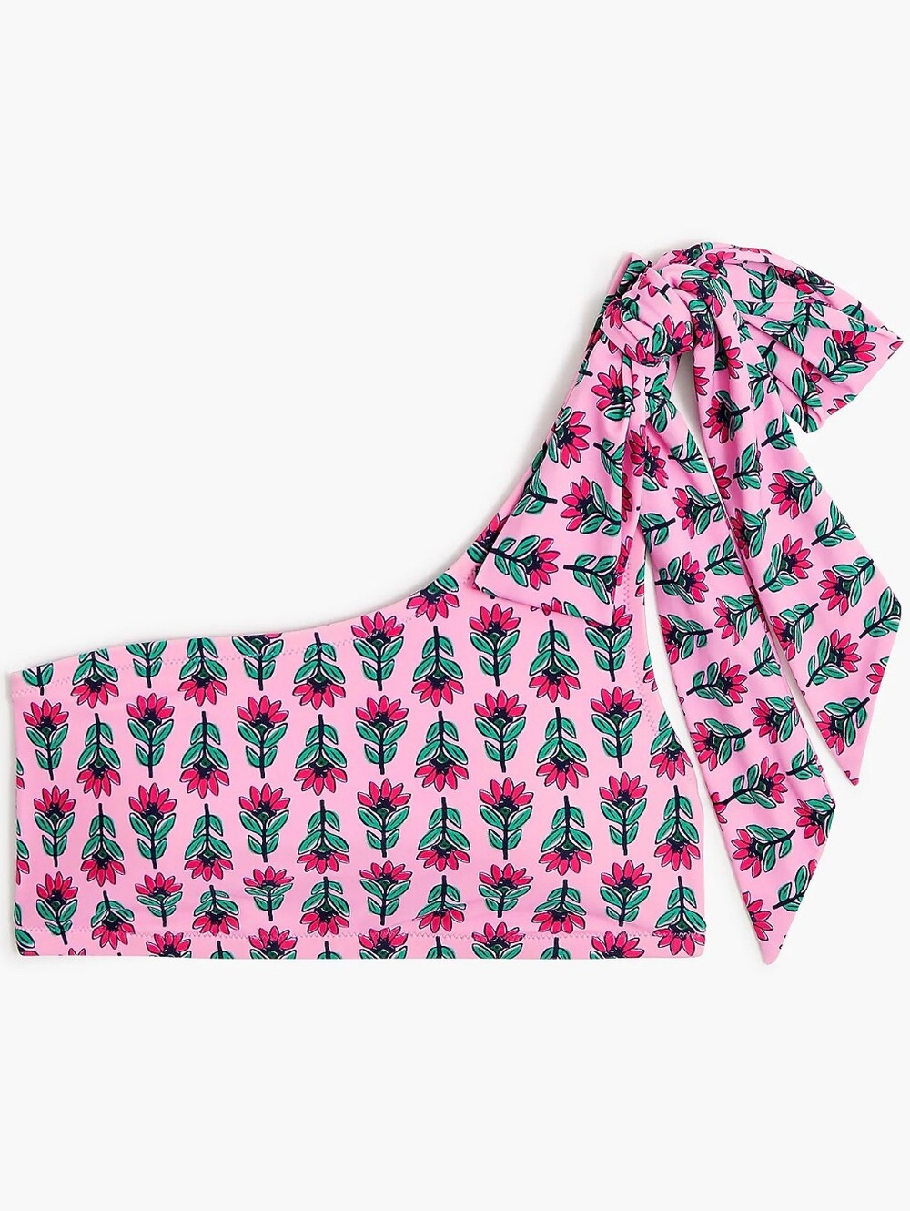 J. Crew Factory One-shoulder bow bikini top Large NWT